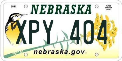 NE license plate XPY404