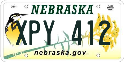 NE license plate XPY412