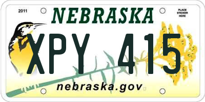 NE license plate XPY415