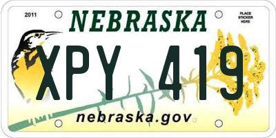 NE license plate XPY419