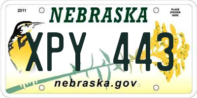 NE license plate XPY443