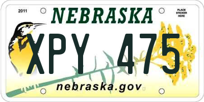 NE license plate XPY475