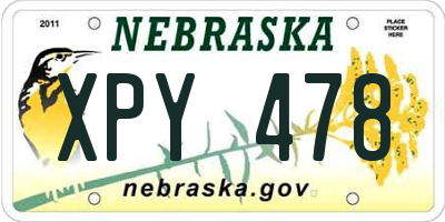 NE license plate XPY478