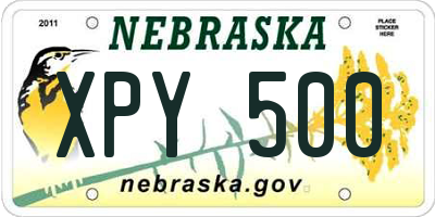 NE license plate XPY500