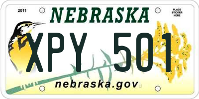 NE license plate XPY501