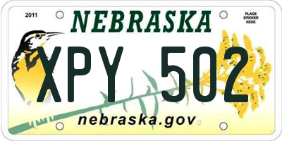 NE license plate XPY502