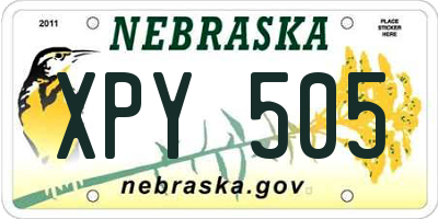 NE license plate XPY505
