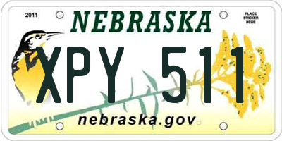 NE license plate XPY511