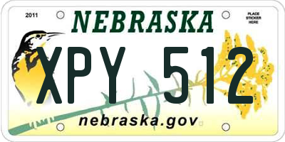 NE license plate XPY512