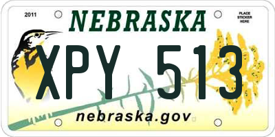 NE license plate XPY513