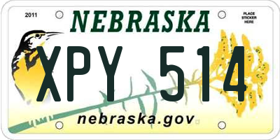 NE license plate XPY514