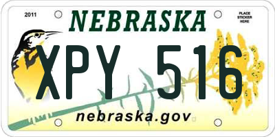 NE license plate XPY516