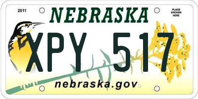 NE license plate XPY517