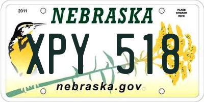 NE license plate XPY518