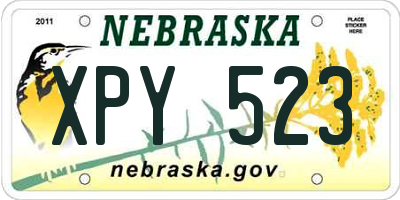 NE license plate XPY523