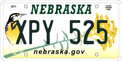NE license plate XPY525