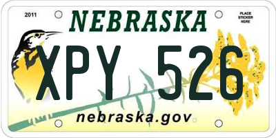 NE license plate XPY526