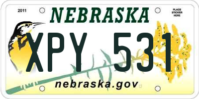 NE license plate XPY531