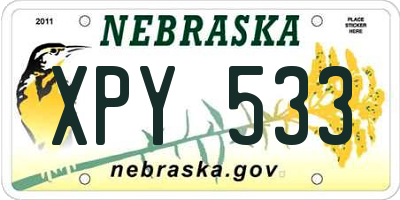 NE license plate XPY533