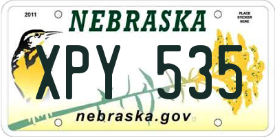 NE license plate XPY535