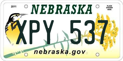 NE license plate XPY537
