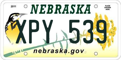 NE license plate XPY539