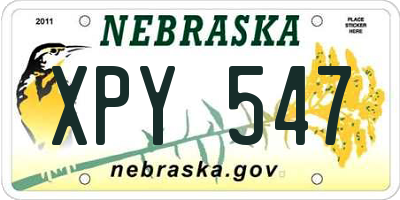 NE license plate XPY547
