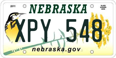 NE license plate XPY548