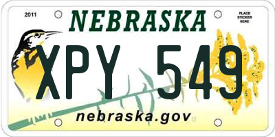 NE license plate XPY549