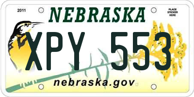 NE license plate XPY553