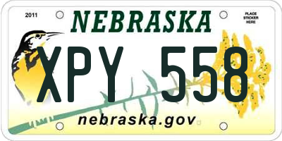 NE license plate XPY558