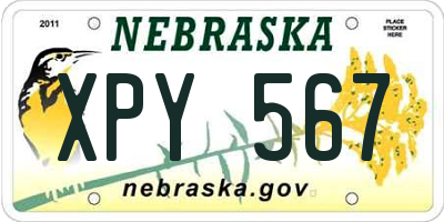 NE license plate XPY567