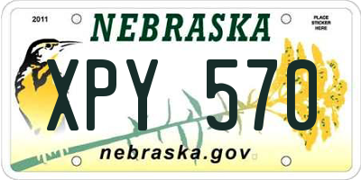 NE license plate XPY570