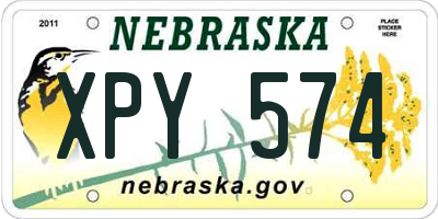 NE license plate XPY574