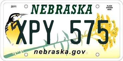 NE license plate XPY575