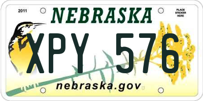 NE license plate XPY576