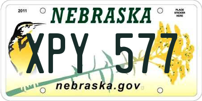 NE license plate XPY577