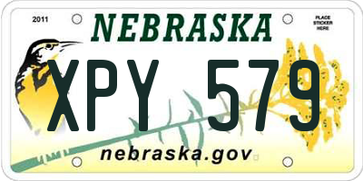 NE license plate XPY579