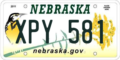 NE license plate XPY581