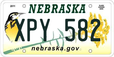 NE license plate XPY582