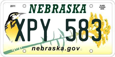 NE license plate XPY583