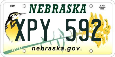 NE license plate XPY592