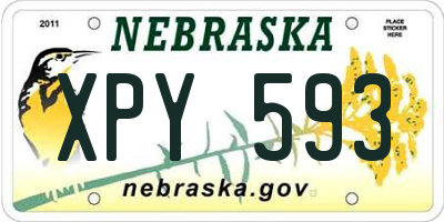 NE license plate XPY593