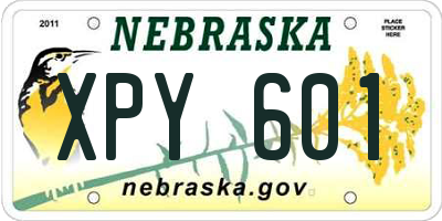 NE license plate XPY601