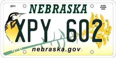 NE license plate XPY602