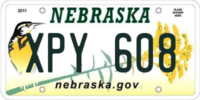NE license plate XPY608