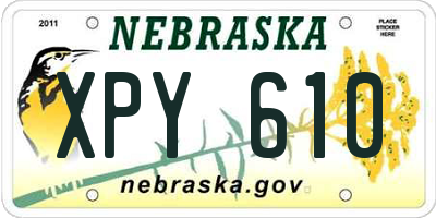 NE license plate XPY610