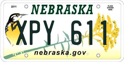 NE license plate XPY611
