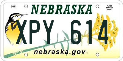 NE license plate XPY614