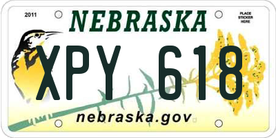 NE license plate XPY618